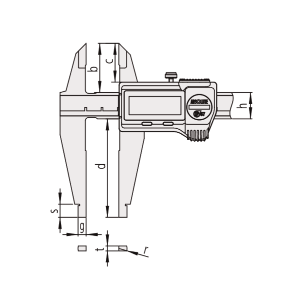 Mitutoyo Dijital Kumpas CDN-P30PMX IP67 Korumalı 0-300mm | 551-331-20 Teknik Çizim