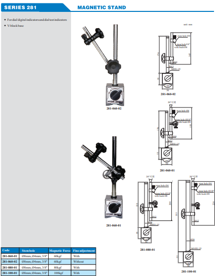 Accud Manyetik Stand 281 Serisi