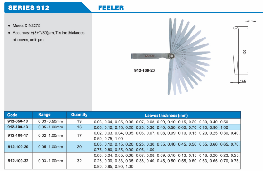 Accud Feeler Çakısı 912 Serisi