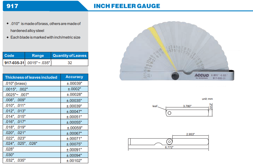 Accud İnç Feeler Çakısı 917 Serisi Resim