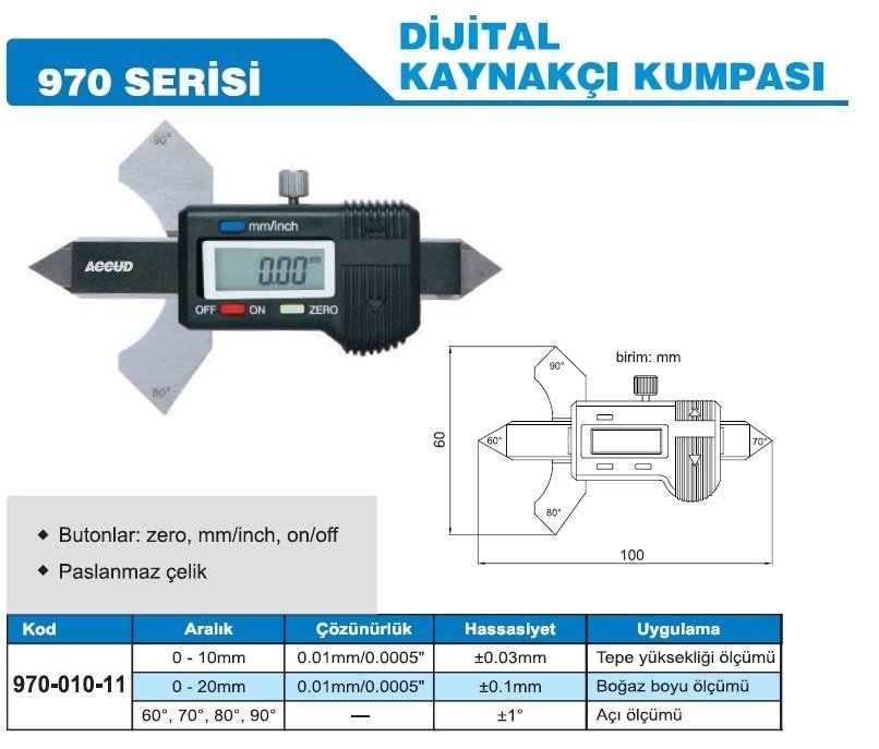 Accud Dijital Kaynakçı Kumpası | 970 Serisi