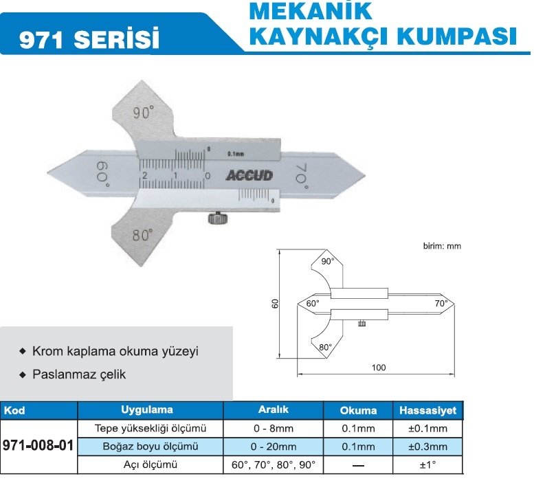 Accud Mekanik Kaynakçı Kumpası 971 Serisi