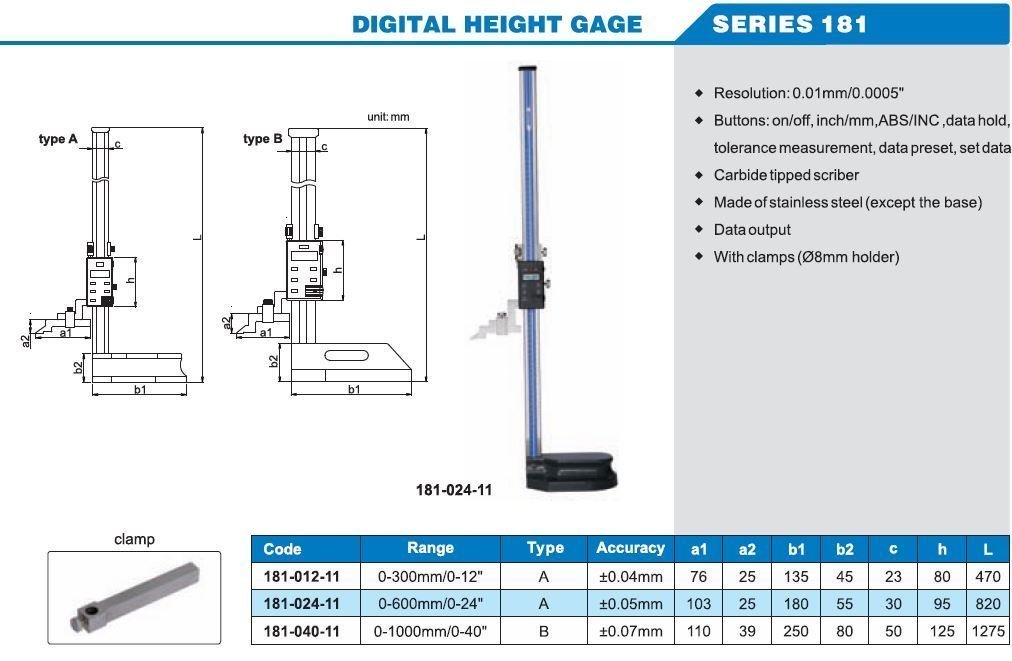 ACCUD 181-012-11 Dijital Tek Sütunlu Mihengir 300 mm Broşür