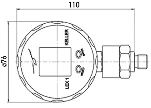 Keller Dijital Manometreler | LEX1 Teknik Çizim