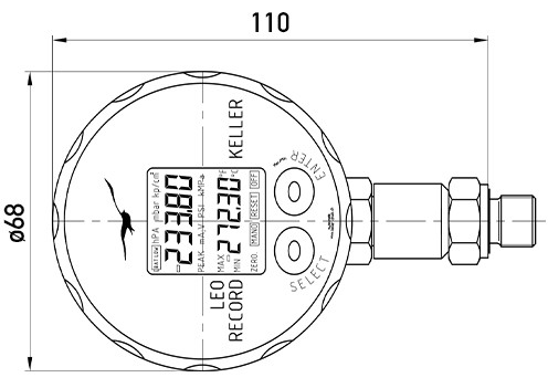 Keller Kaydedicili Dijital Manometre | LEO Record Exproof (0...300 bar)