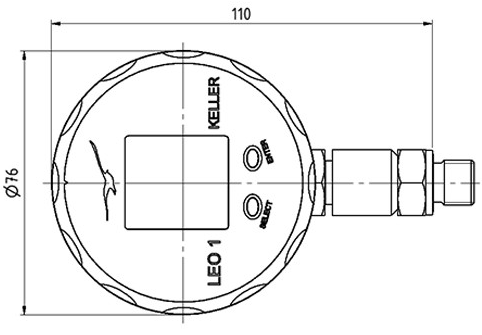 Keller Dijital Manometreler | LEO1 Teknik Çizim