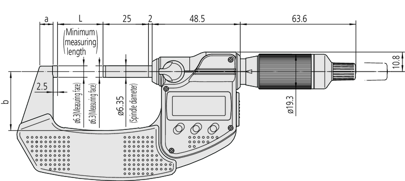 Mitutoyo Dijital Dış Çap Mikrometresi (QuantuMike) 0-25mm | 293-140-30