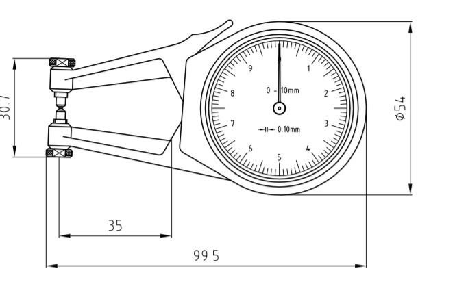 Kroeplin Mekanik Dış Çap Kanal Komparatörü '0-10 mm' | POCO 2K Resim-2