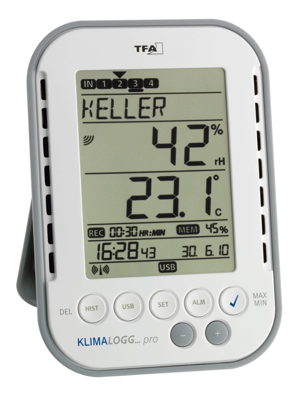 Sıcaklık Ve Nem Kayıt Cihazı Datalogger | TFA 30.3039.IT